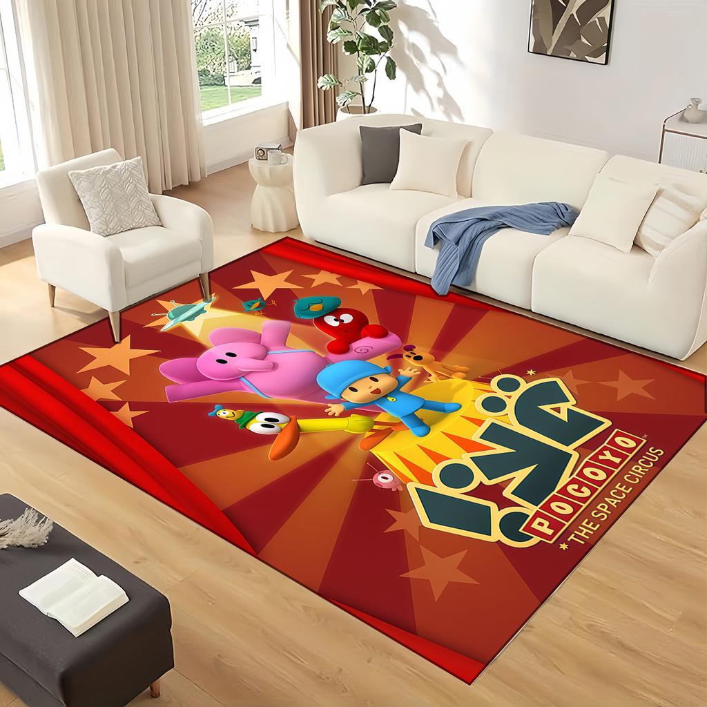 3D Fun P-Pocoyo Elly Pato Cartoon Carpet Rug for Home Living Room Bedroom Sofa Doormat Decor,kids Play Non-slip Floor Mat Gift