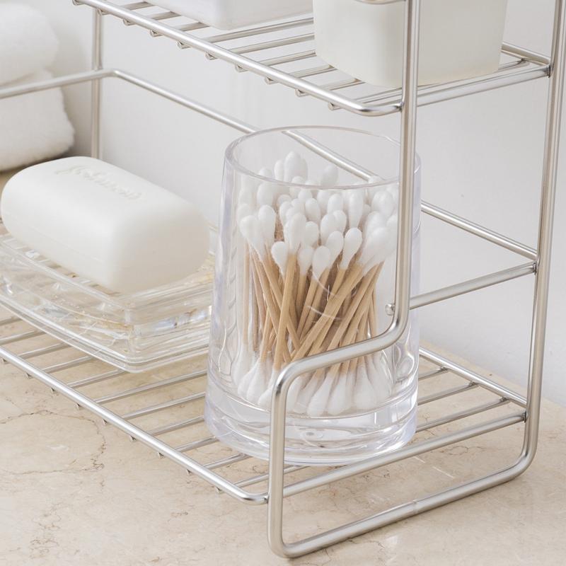 Kitchen Countertop Storage Rack Spice Shelf Versatile Iron Wire Storage Basket For Bathroom Toiletries Cup Organizer Racks