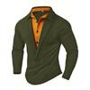 Men's  Leisure  Fashion  Flip  Collar  Button  Long  Sleeves  Upper  Garment