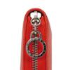 Used 11679 Long Zip Wallet 37690 7940 Grain Calfskin Compartment Zip Around Logo Charm Red Unisex from Japan AUTHENTIC
