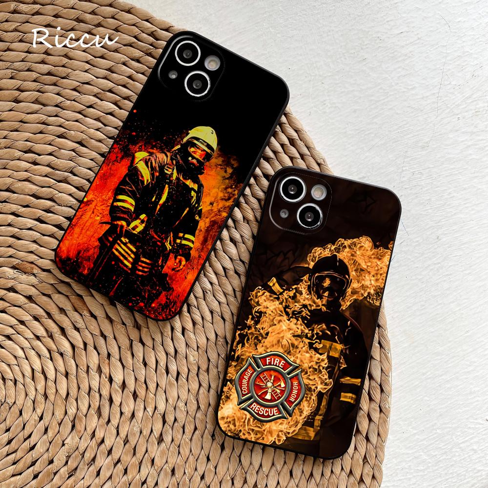 Firefighter Fire Department Fireman Phone Case FOR IPhone 14 11 12 Pro 8 7 Plus X MAX 12 MINI XR XS 13 Covers Fishing Silicone