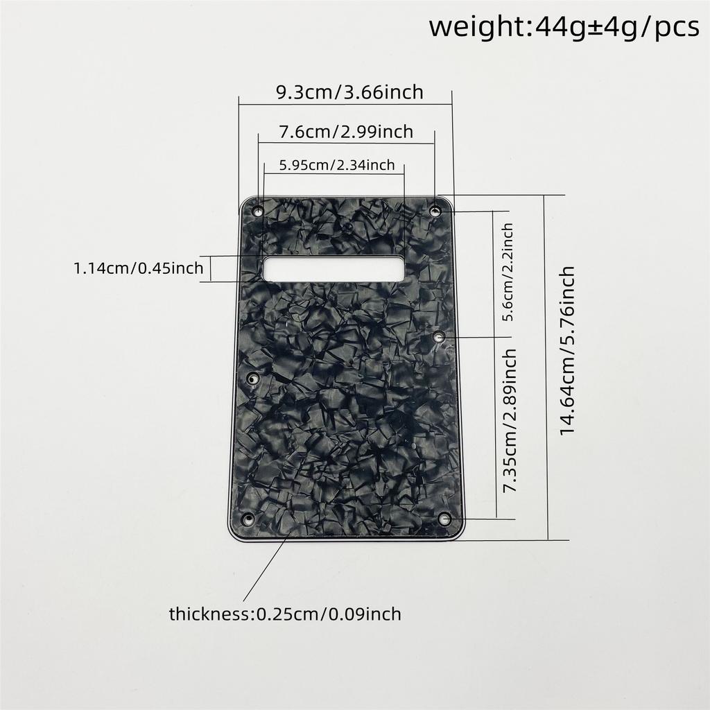 Electric Guitar Back Plate Three-Layer PVC Pearl-Finish Guitar Back Plate Spring Compartment Cover Plate Back Plate with Offset Slotted Holes