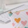 Portable PU Leather Coin Purse Heart Patterns Zipper Closure Mini Wallet Small Makeup Bag Home Travel