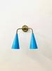 Mid Century Italian Diabolo Brass Wall Sconce - 2-Light Vanity Fixture