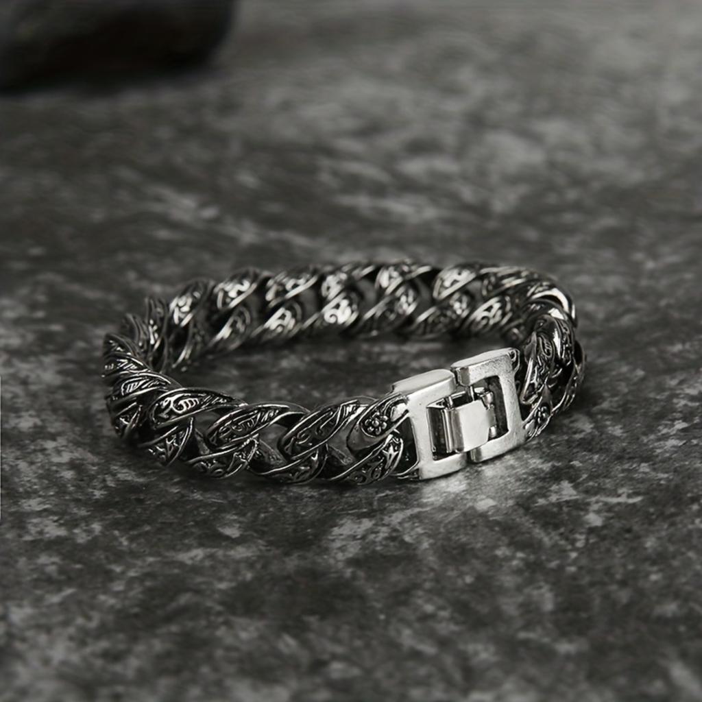 Fashion Women Men Personality Retro Pattern Dark Cold Wind Engraved Bracelet Jewelry