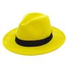 British retro European and American jazz hat men's and women's big-brimmed top hat imitation woolen felt hat British retro woolen hat
