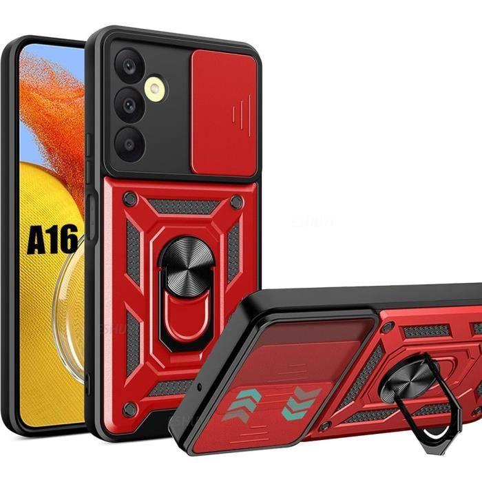 Coque de protection - Booling - pour Samsung Galaxy A16 - Antichoc - Support anneau - Rouge