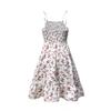 Women Floral Print Spaghetti Strap Dress Smocked Waist Casual Summer Mini Dress