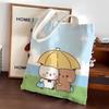 Cute Tote Bag Bubu Dudu Panda Bear Canvas Bag Couple Tote Niche Cartoon Japanese Style One-shoulder Handbag Gifts