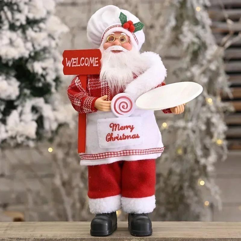 Christmas 12-inch Santa Claus Figurine Standing Santa Claus Doll Gift Christmas Decoration