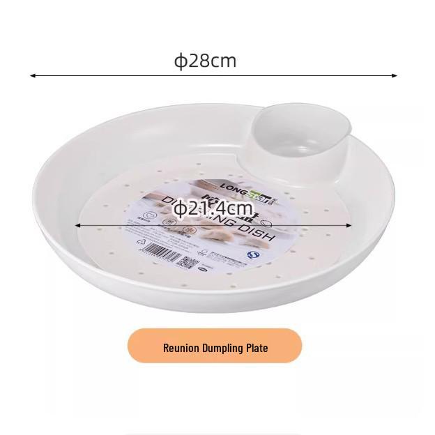 Double Layer Dumpling Drainer Plate with Vinegar Dish for Home & Commercial Use - Stylish Design