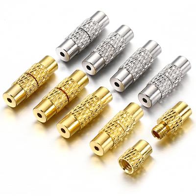 20-40pcs 13x4mm Screw Twist Cylinder Fasteners Buckles Clasps 1mm Hole Cord End Caps for DIY Bracelet Necklace Jewelry Making