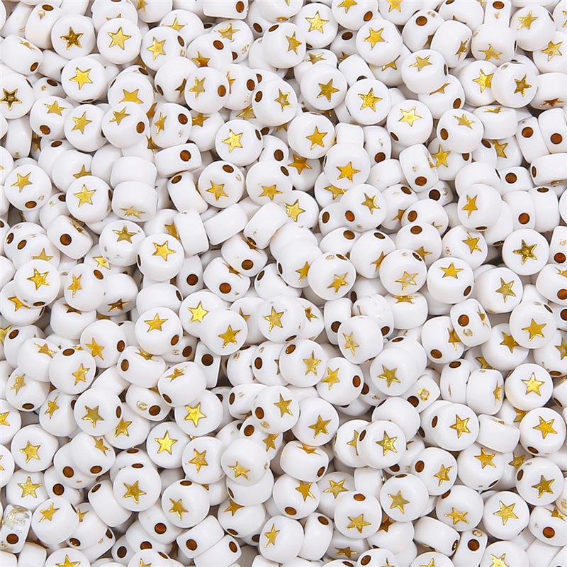 4 * 7Mm Acrylic Letter Bead Flat Bead Handmade Diy Children'S Early Education Beaded Jewelry Accessories Bracelet