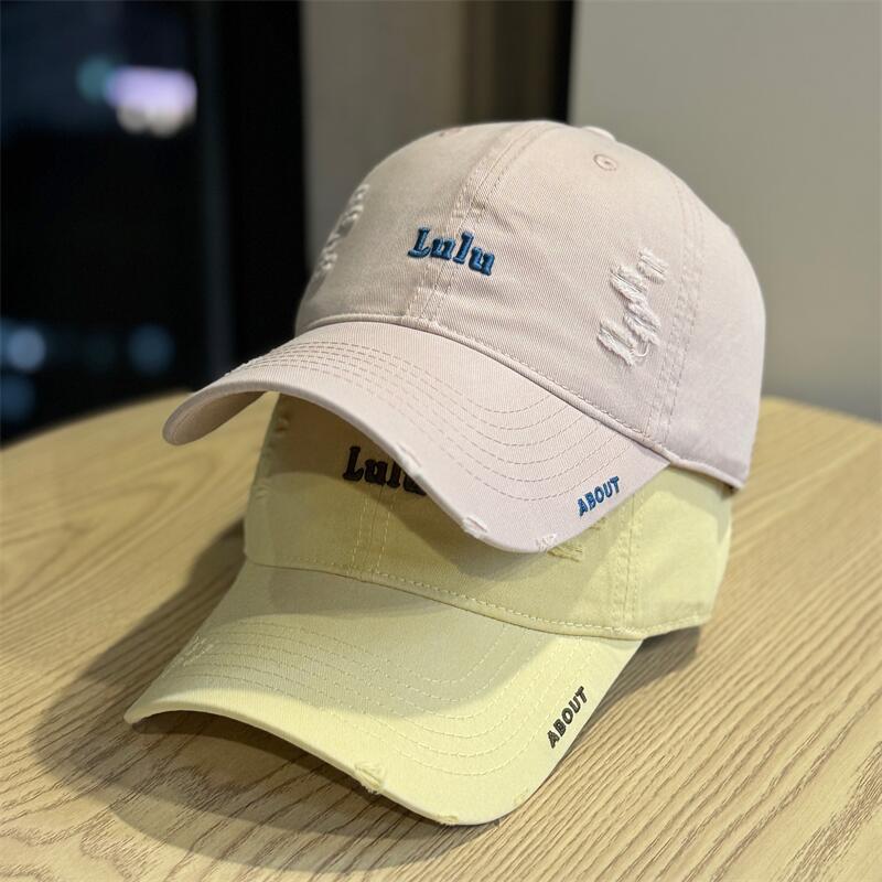 High quality letter embroidered cap, enlarged and deepened, large head circumference hat, women's wide brim, showing the face, small baseball trend