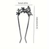 Butterfly fan U-shaped 2025 hair clip, women's rhinestone flower hair buckle, modern and simple hair tie at the back of the head