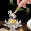 Glass Incenses Holder Set With Golden Arabic Pattern Flower Burners And Mirrored Tray Jar Tongs Spiritual Gathering Kits