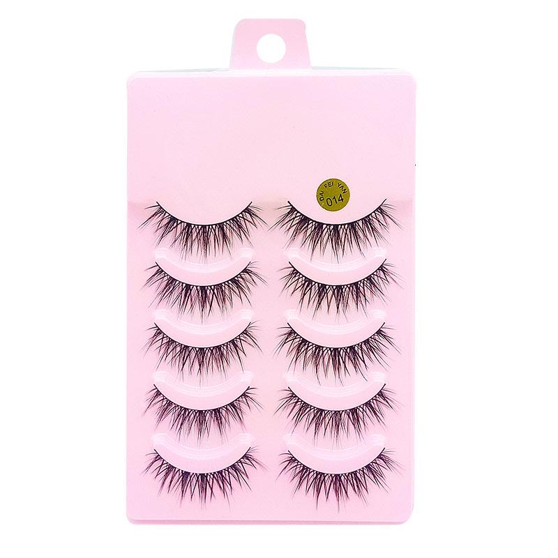 Cartoon Barbie Beginner False Eyelashes - Natural Thick 5 Pairs