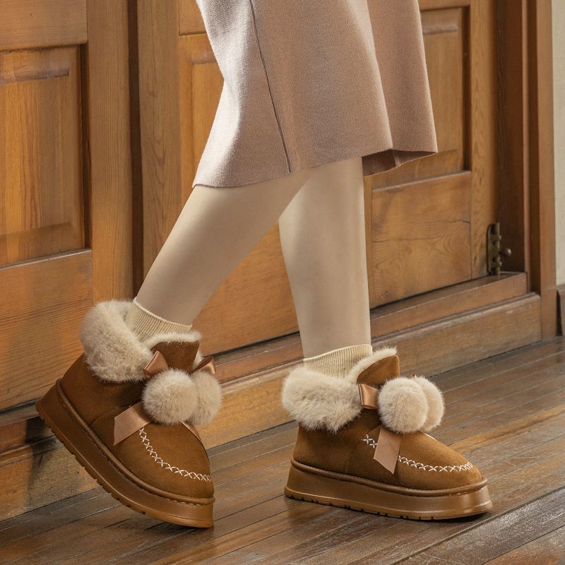 

Зимние женские хлопковые тапочки, супер теплые, модные, удобные, для дома, хлопковые туфли, нескользящие, на платформе, плюшевые, морозостойкие, ботильоны 40-41 коричневый
