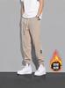 Fleece tied feet casual pants men's autumn and winter thickened men's casual sports pants Korean version loose nine-point pants