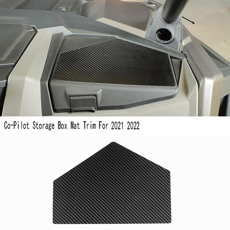 Carbon Fiber Co-Pilot Storage Box Mat Trim Decorative Sticker For Polaris RZR PRO XP Ultimate  -A87Q
