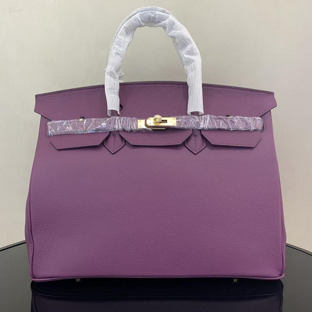 ML2026 Nueva Piel de Vaca de Capa Superior Bolso Platino de 40 cm Bolso Grande Bolso de Mano Bolso de Cuero Genuino para Mujer