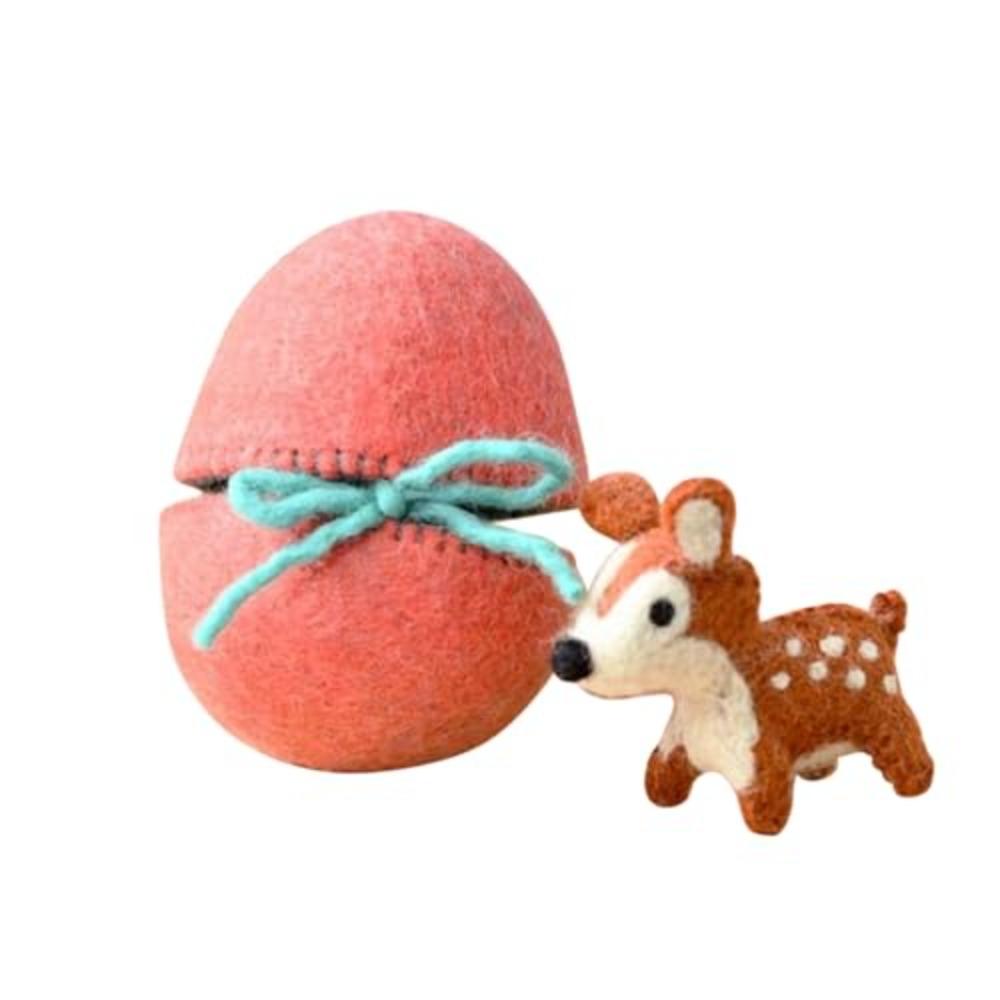 Забавное Пасхальное Яйцо-Сюрприз из Шерстяного Войлока Ручной Работы Маленькие Животные Войлочное Яйцо-Сюрприз Овечка Внутри Пасхальные Подарки Украшение для Домашней Вечеринки