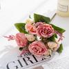 1PC Artificial Flowers Silk Rose Peony Small White Bouquet Vases for Home Party Winter Wedding Decoration Cheap Fake Plant