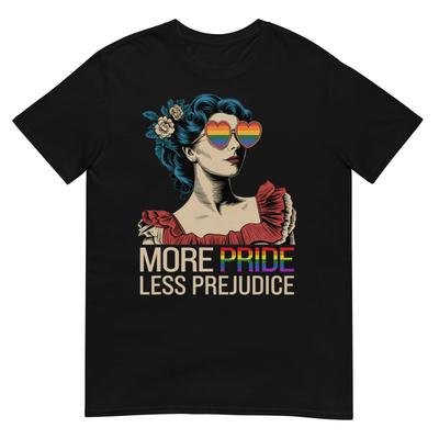 Più Orgoglio Meno Pregiudizio Mese dell'Orgoglio T-shirt LGBTQ