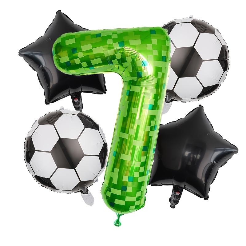 5pcs 40inch Pixel Number Balloons Set/Soccer Theme Birthday Balloons with Helium Valve/Aluminum Film Material/Ideal for Birthday