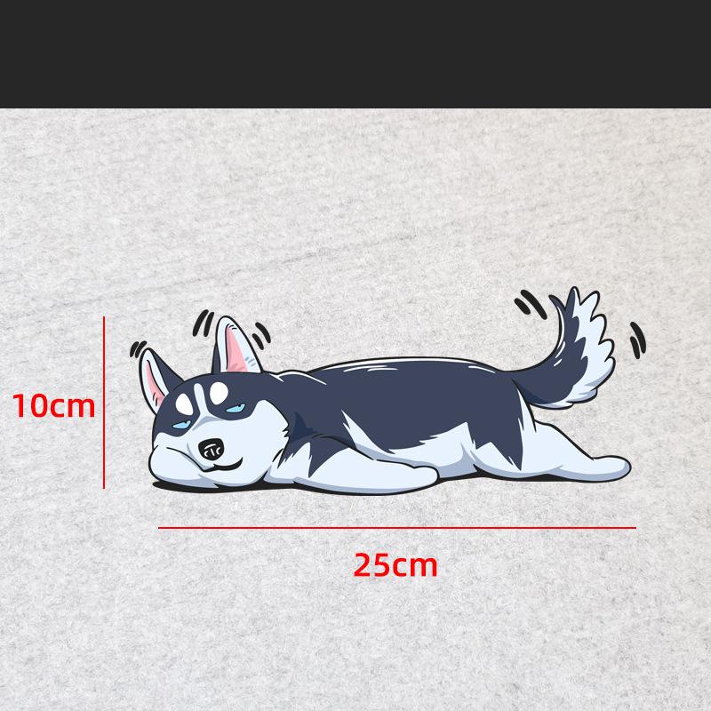 Reflective Husky Cartoon Dog Car & Motorcycle Scratch Cover Sticker