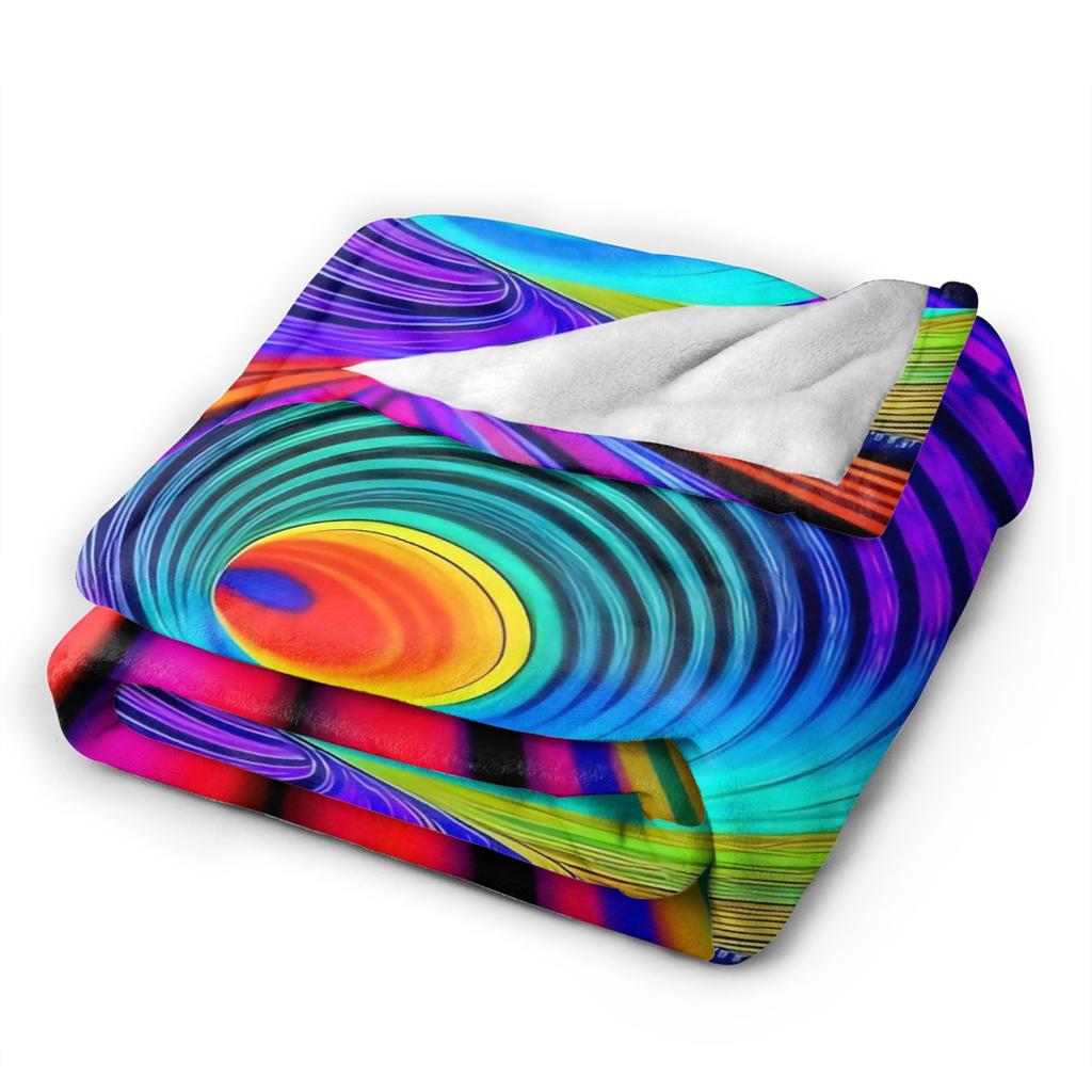 Super Warm BlanketStudents Decorative Whirlpool Dizziness Pattern Throw Blanket  Flannel Bedspread For Couch Bed Sofa Cover