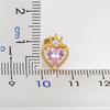 Nidin New Arrival Romantic Heart Shape Inlaid Pink Zircon Charm Stud Earrings for Women Birthday Party Ear Jewelry Delicate Gift