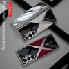 Electroplated Leather Phone Case for Samsung Galaxy Z Fold 7 6 5 4 3 Fold7 Fold6 Fold5 Fold4 5G Hard Shell Protective Film Cover