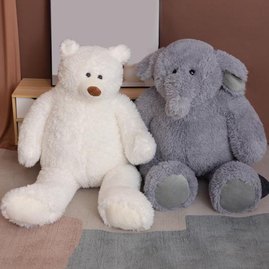 Large Cuddly Animal Stuffed Mother Baby Polar Bear Elephant Plush Toy Huggable Sleep Companion Gift for Kids Birthdays Home Decor