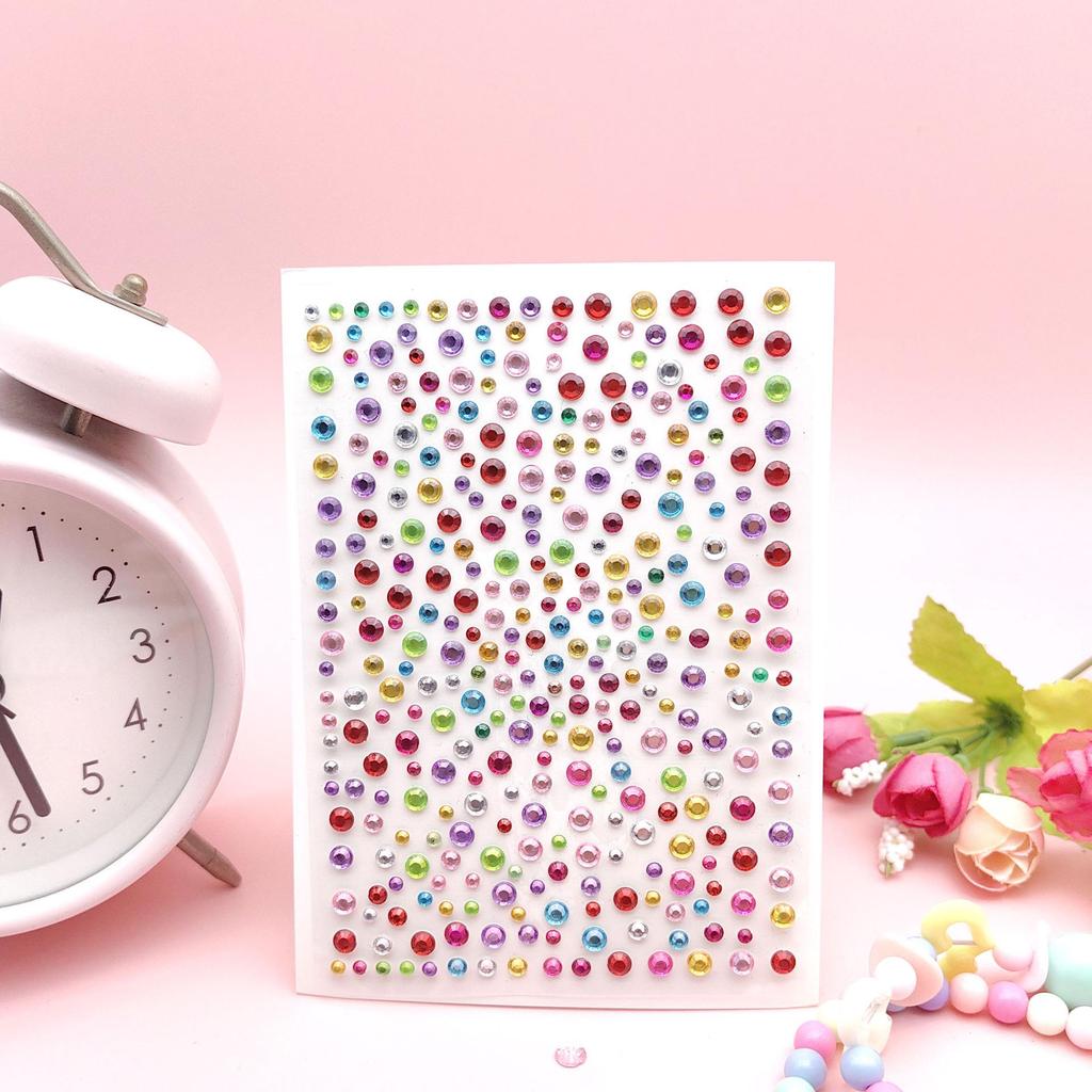 DIY Acrylic Rhinestone Face Stickers - 15 Color Set for Makeup & Stage Use