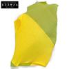 IM51-FJ964 Yellow X Green Pleated Tunic Sleeveless Tops M Yellow X greenUsed