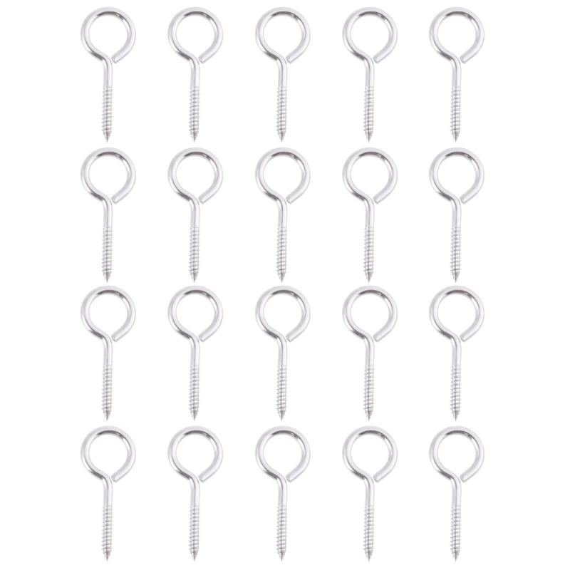 

Набор из 20 шт. рым-болтов, металлические маленькие саморезы с крюком, кольца, рым-болты из нержавеющей стали, легко устанавливаются 1