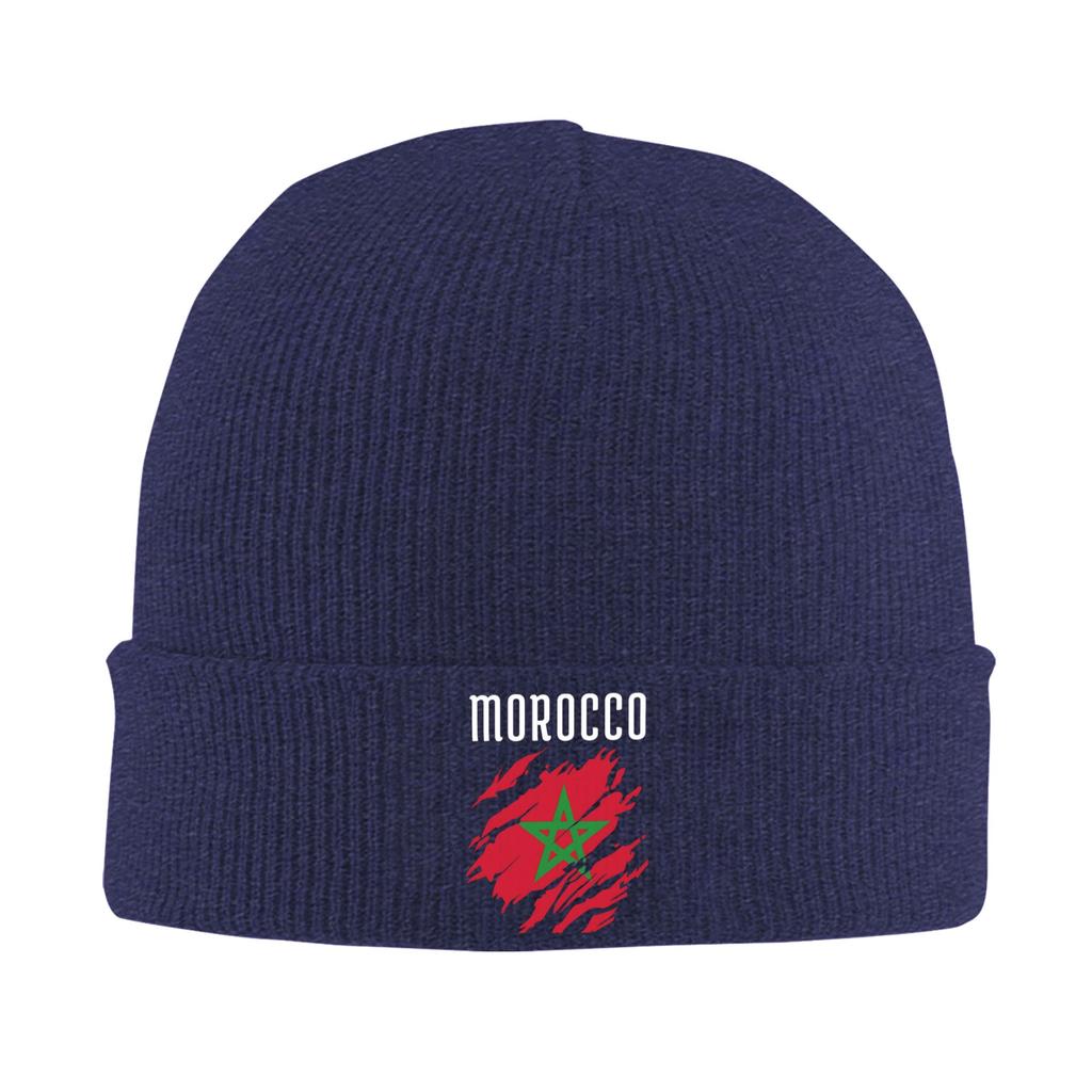 Morocco Flag Beanie Hats Bonnet Hats Men Women Y2K Cool Kpop Knit Hat Spring Design Warm Soft Caps