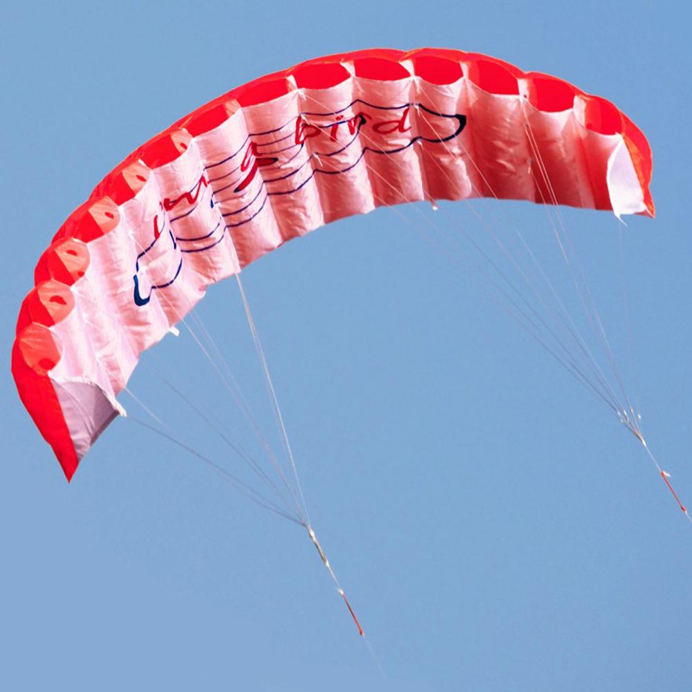 Outdoor Dual Line Stunt Parafoil with Control Bar Fun Parachute Reusable Large Beach Kite for Beach Sports Games