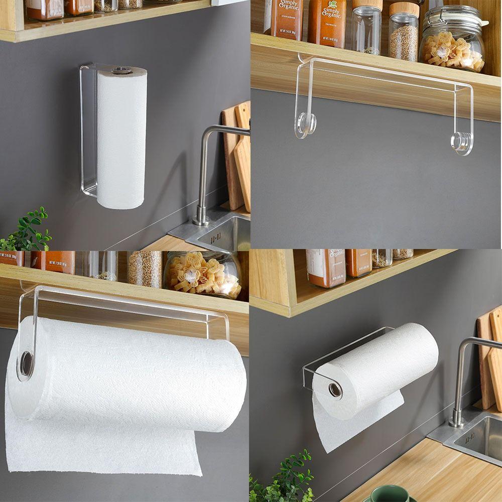 

Self Adhesive Kitchen Paper Towel Holder Acrylic Paper Towel Rack Gifts Paper Towel Holder