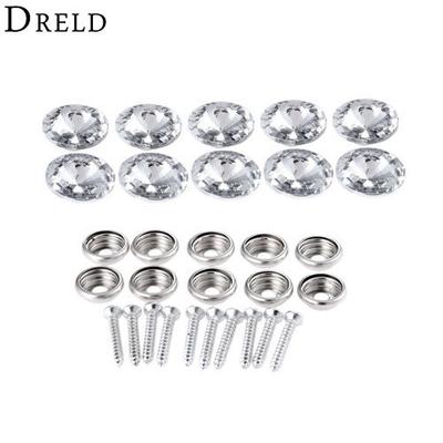 DRELD 10ks Diamantové Křišťálové Čalounické Hřebíky Knoflíkové Hřebíčky Stud Pins Pohovka Taška Nástěnná Dekorace Nábytkový Doplněk 16/18/22/25/30mm
