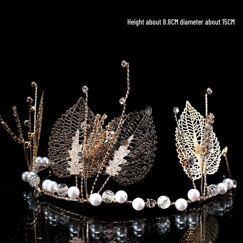 Children's Pearl Crystal Tiara Headband - Birthday Crown Cake Decoration and Adult Hair Accessory