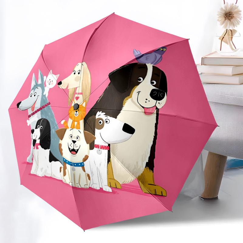 

1pc Dogs and Cats Automatic Folding Umbrella - Portable Collapsible, 8-Rib Durable Frame, Perfect for Outdoor Use, yy251218120