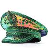 Cappello Punk Colorato Paillettes Strass per Festa Festival Compleanno Matrimonio Sposa Cappello Festa Musicale Cappello da Palco Uomo Donna Cappello da Capitano
