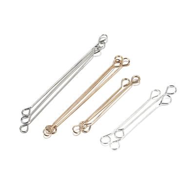 50 teile/los Doppelköpfige Zylinder Bar Ohrringe Pins Ohr Clip Pleuel für DIY Schmuck Zubehör