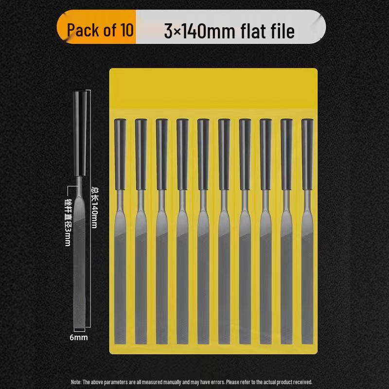 Mini Assorted Steel File Set: Triangular & Flat Files for Metal & Wood Grinding
