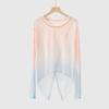Gradient Gauze Women Classical Dance Practice Thumb Finger Hole Long Sleeve Folk Dancewear Sexy Transparent Asymmetrical