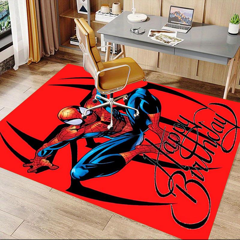 Happy Birthday Spiderman Carpet For Playroom Bedroom Living Room Sofa Home Decorkids Game Area Rug Nonslip Floor Mat