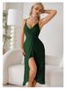 Elegantní noční košilka s V-výstřihem, otevřenými zády a bez rukávů