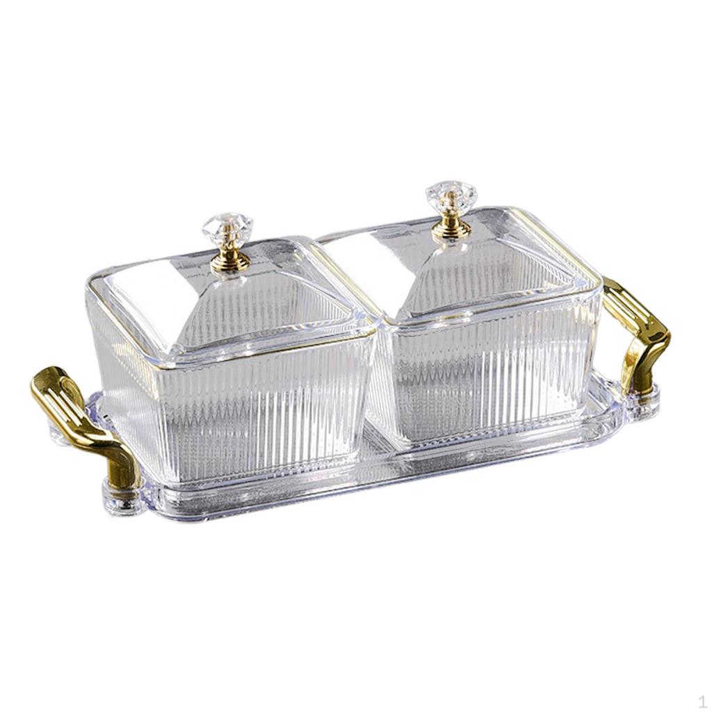 Dried Fruit Plate Appetizer Plate, Divided Serving Dishes Candy Nuts Dish with Lid for Party